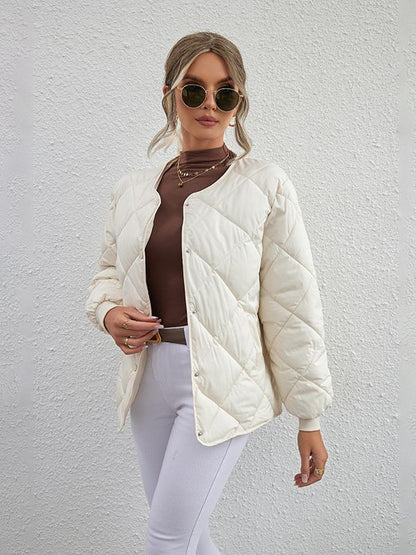 Diamond Check Casual Coat – Minimal Elegance | The Simple Co – Practical cottage, minimalist style, quiet luxury aesthetic, modern essential – The Simple Co.