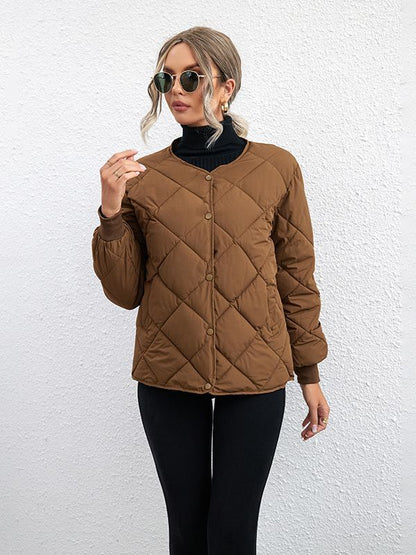Diamond Check Casual Coat – Minimal Elegance | The Simple Co – Practical cottage, minimalist style, quiet luxury aesthetic, modern essential – The Simple Co.