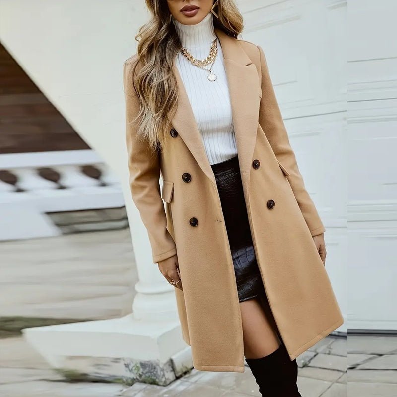 Double - Breasted Wool - Like Coat – Minimal Elegance | The Simple Co – Practical cottage, minimalist style, quiet luxury aesthetic, modern essential – The Simple Co.