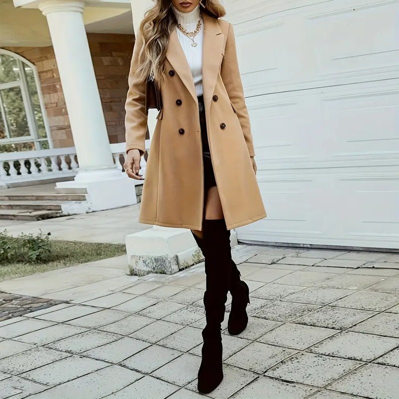Double - Breasted Wool - Like Coat – Minimal Elegance | The Simple Co – Practical cottage, minimalist style, quiet luxury aesthetic, modern essential – The Simple Co.