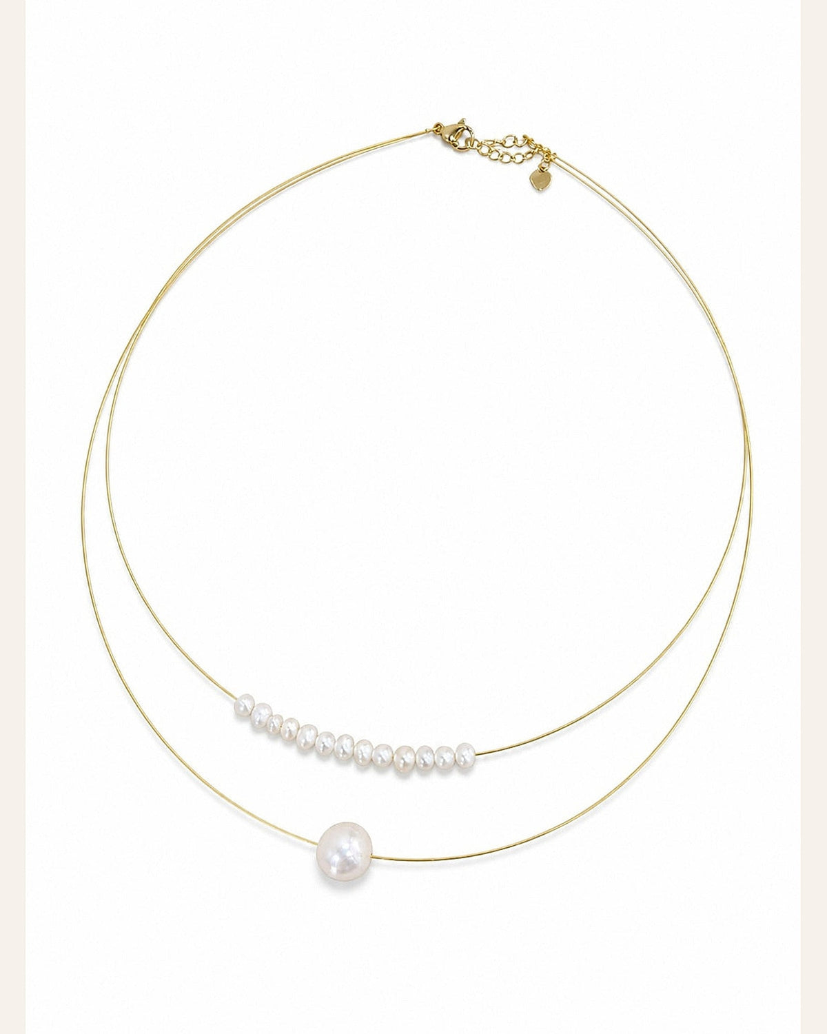 Double-Layer Natural Pearl Necklace — warm ivory product cover