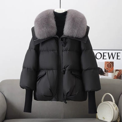 Down Cotton - padded Jacket Short Fur – Minimal Elegance | The Simple Co – Practical cottage, minimalist style, quiet luxury aesthetic, modern essential – The Simple Co.