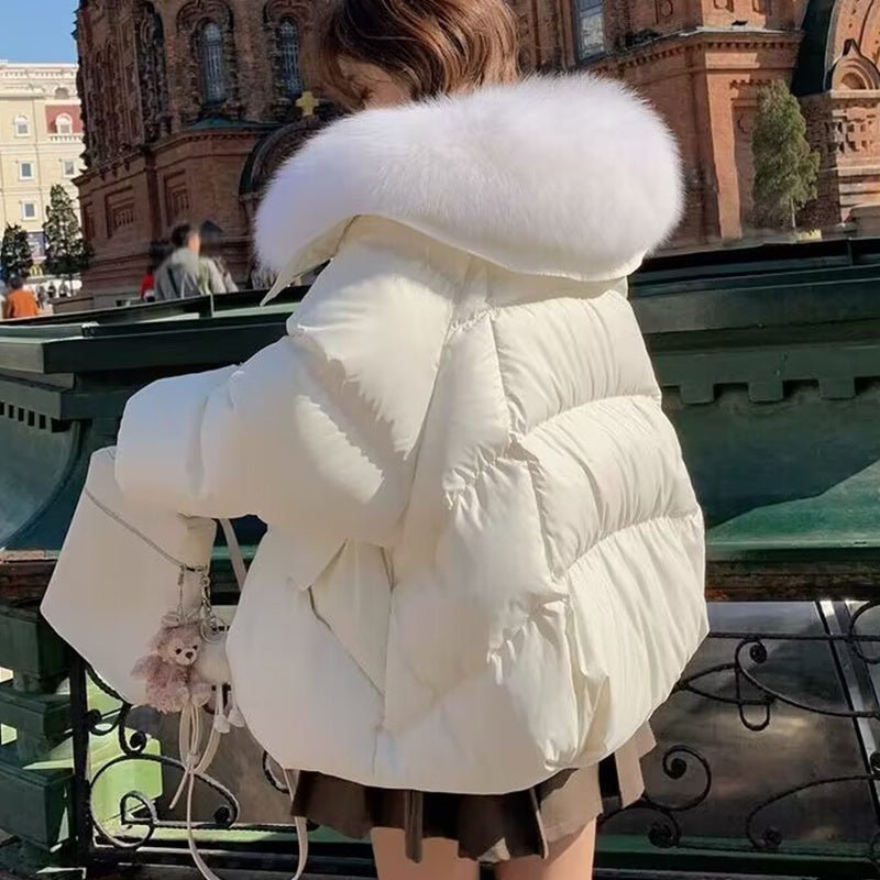 Down Cotton - padded Jacket Short Fur – Minimal Elegance | The Simple Co – Practical cottage, minimalist style, quiet luxury aesthetic, modern essential – The Simple Co.
