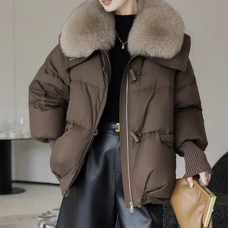 Down Cotton - padded Jacket Short Fur – Minimal Elegance | The Simple Co – Practical cottage, minimalist style, quiet luxury aesthetic, modern essential – The Simple Co.