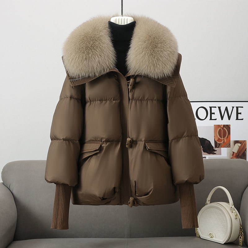 Down Cotton - padded Jacket Short Fur – Minimal Elegance | The Simple Co – Practical cottage, minimalist style, quiet luxury aesthetic, modern essential – The Simple Co.