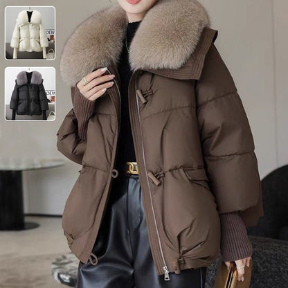 Down Cotton - padded Jacket Short Fur – Minimal Elegance | The Simple Co – Practical cottage, minimalist style, quiet luxury aesthetic, modern essential – The Simple Co.