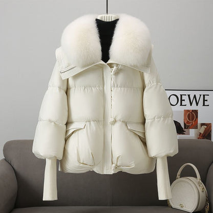 Down Cotton - padded Jacket Short Fur – Minimal Elegance | The Simple Co – Practical cottage, minimalist style, quiet luxury aesthetic, modern essential – The Simple Co.
