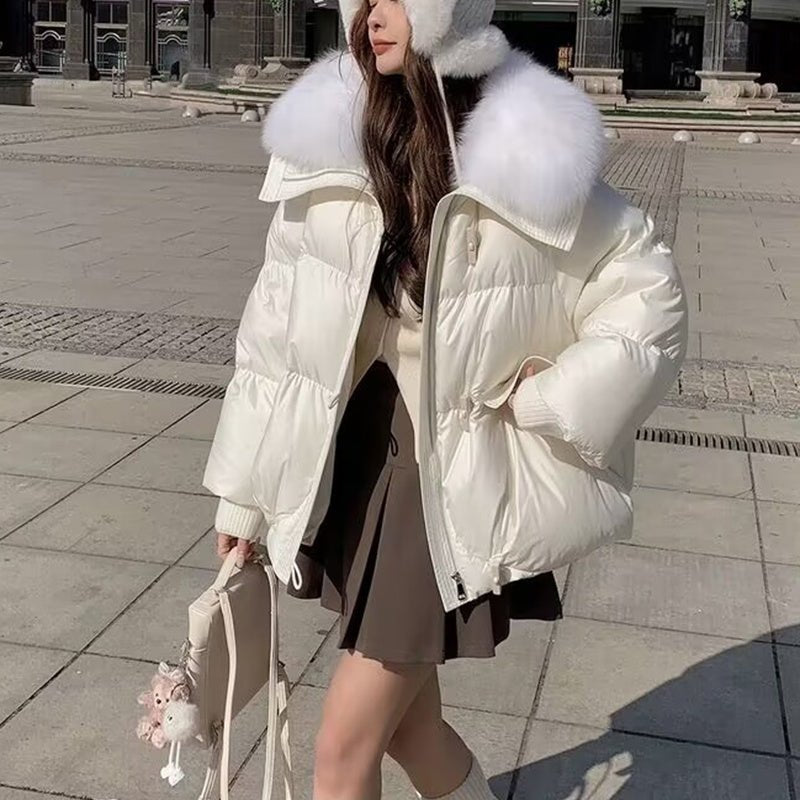 Down Cotton - padded Jacket Short Fur – Minimal Elegance | The Simple Co – Practical cottage, minimalist style, quiet luxury aesthetic, modern essential – The Simple Co.