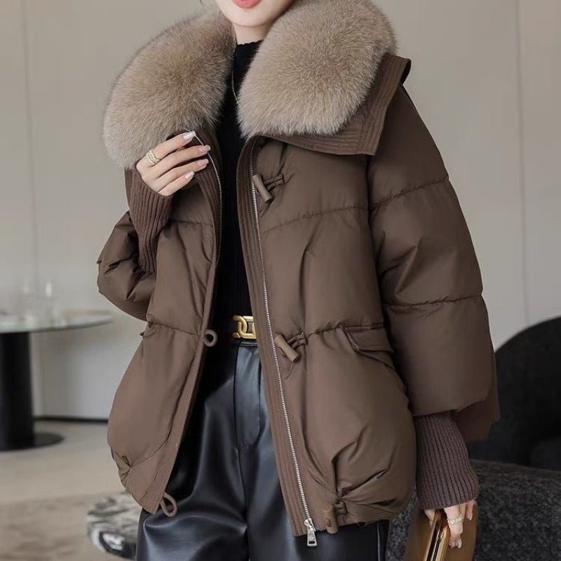 Down Cotton - padded Jacket Short Fur – Minimal Elegance | The Simple Co – Practical cottage, minimalist style, quiet luxury aesthetic, modern essential – The Simple Co.