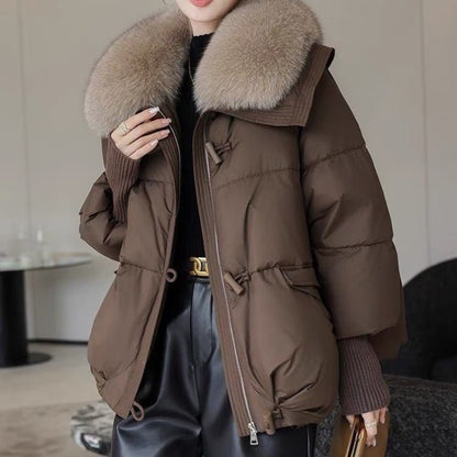 Down Cotton - padded Jacket Short Fur – Minimal Elegance | The Simple Co – Practical cottage, minimalist style, quiet luxury aesthetic, modern essential – The Simple Co.