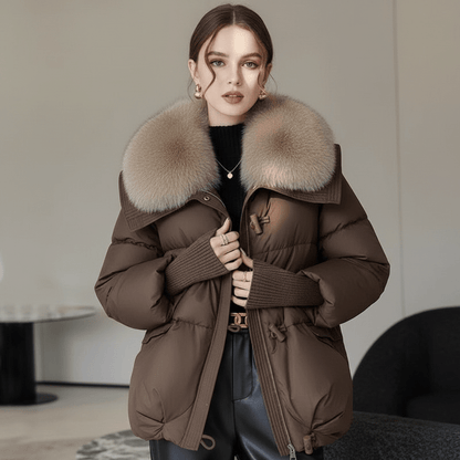 Down Cotton - padded Jacket Short Fur – Minimal Elegance | The Simple Co – Practical cottage, minimalist style, quiet luxury aesthetic, modern essential – The Simple Co.