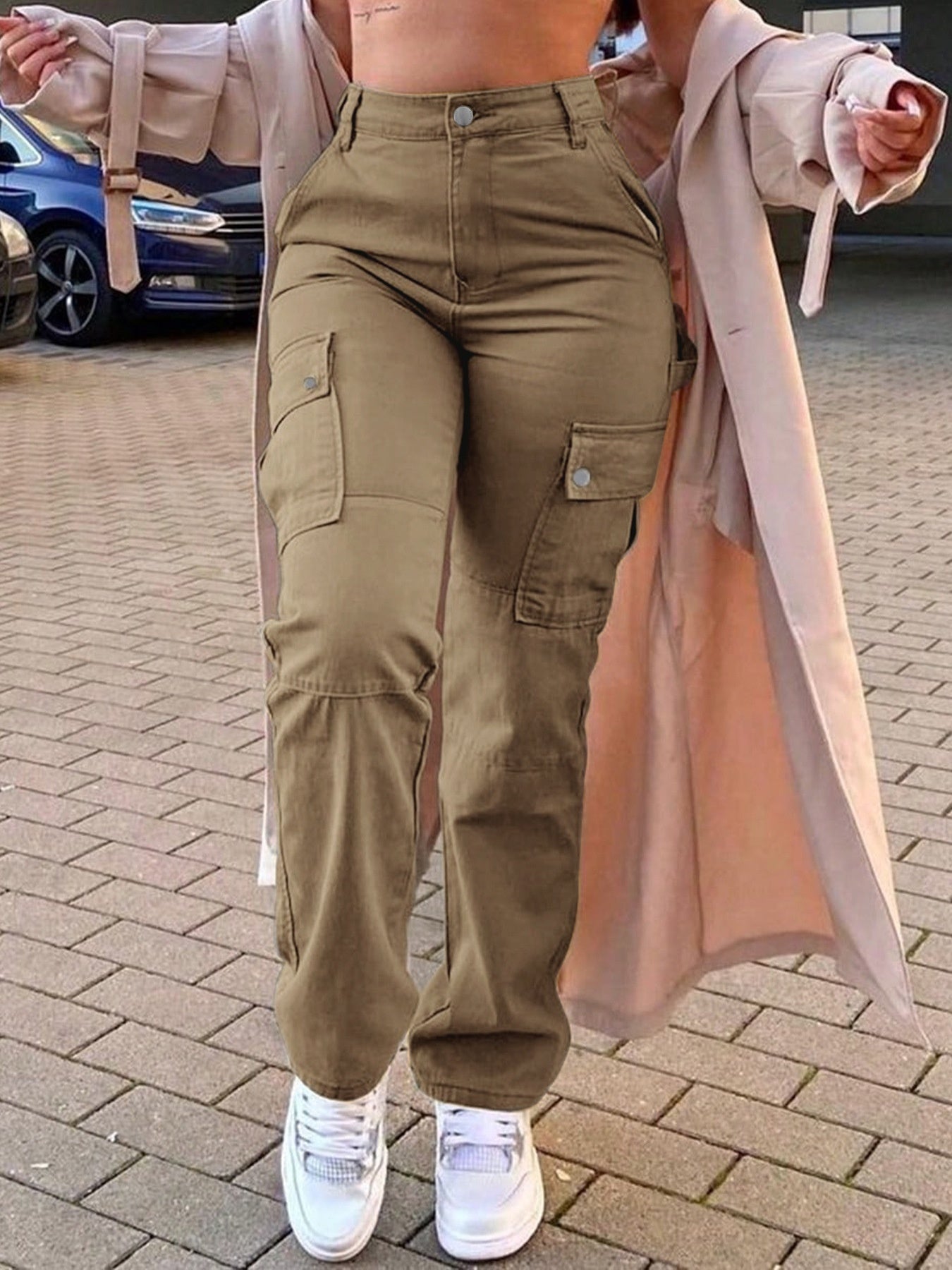 Women's High-Waist Multi-Pocket Cargo Pants - 2026 Winter Collection Stretch Workwear Trousers