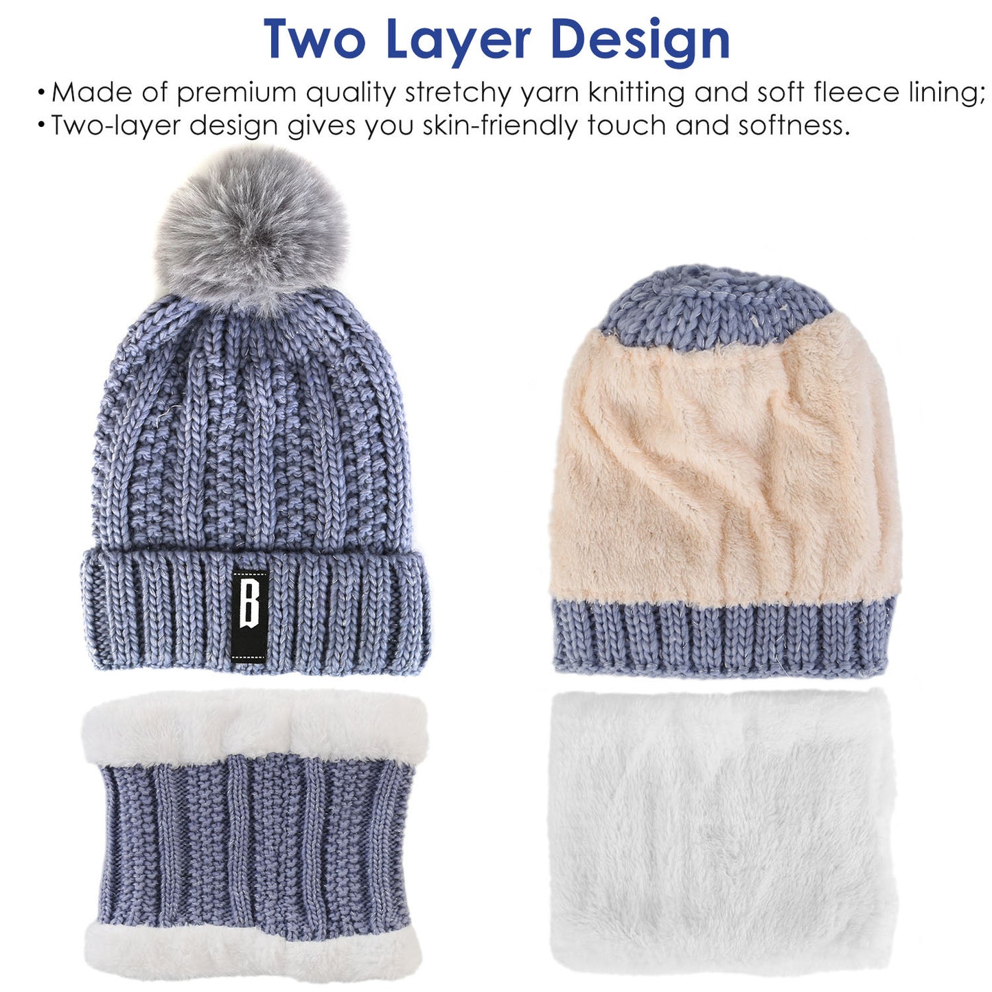 Women's Minimal Beanie & Scarf Set