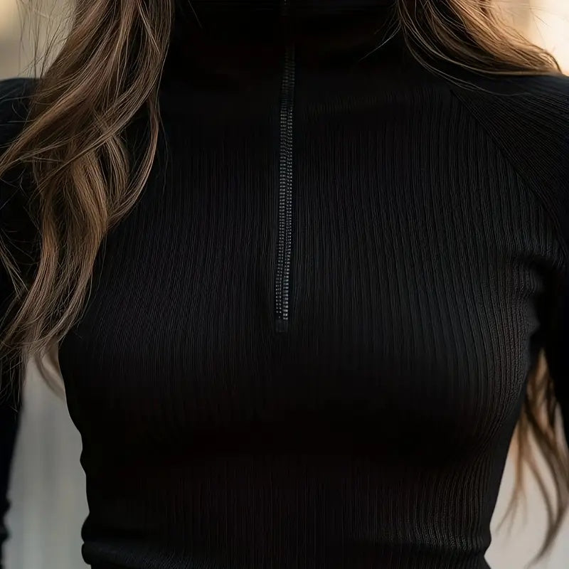 Women's Ribbed Turtleneck Top