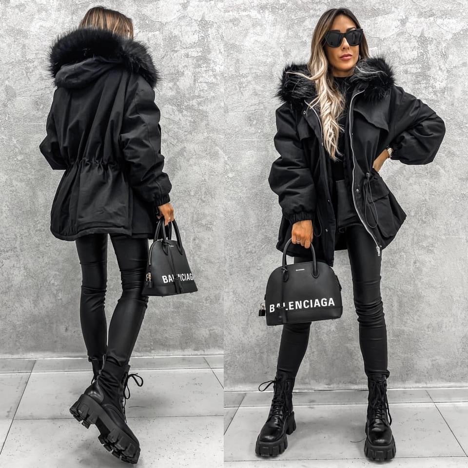 Faux Fur Collar Parka
