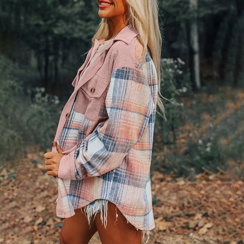 Women's Plaid Button-Up Shirt