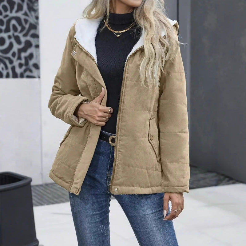 Women's Fleece-Lined Hooded Winter Coat