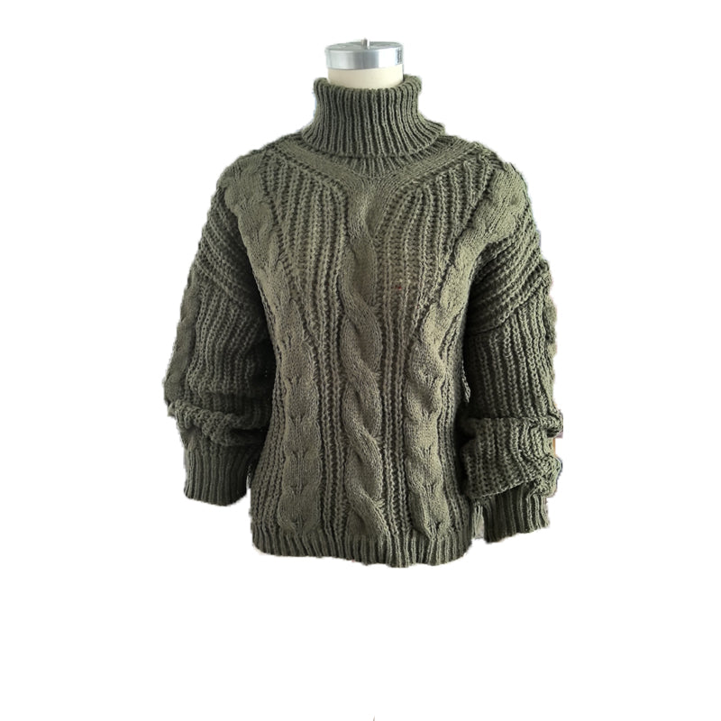 Women's Cable Knit Turtleneck Sweater - 2026 Winter Collection Classic Knitwear