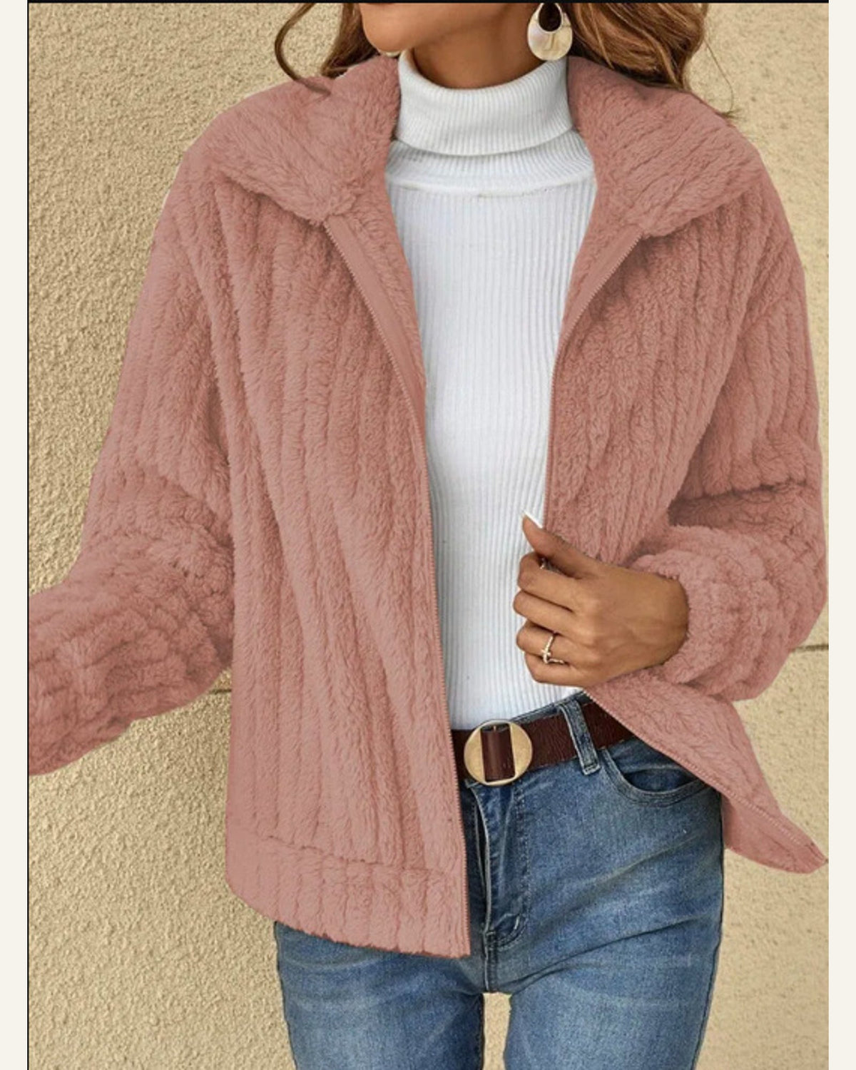 Cropped Lapel Jacket — Pink