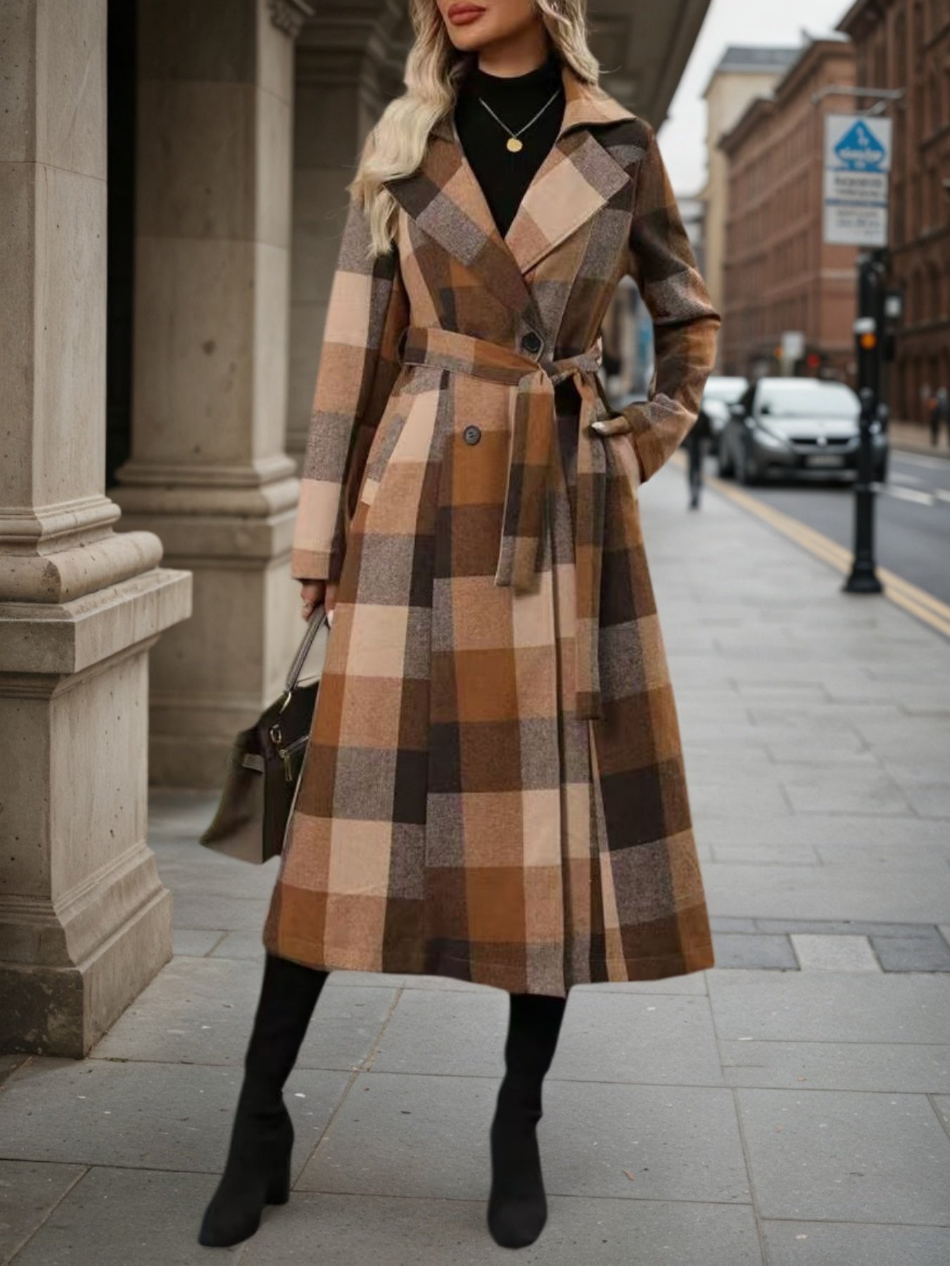 Women's Woolen Double-Breasted Coat - 2026 Winter Collection Long Outerwear