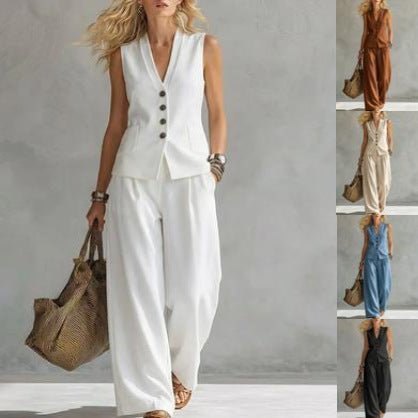 Easy Summer Wide-Leg Outfit Set – Outfit Sets, minimalist style, quiet luxury aesthetic, modern essential – The Simple Co.