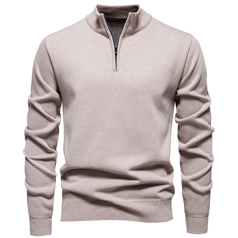 Men's Slim Fit Half-Zip Knitwear Top - Long Sleeve Cardigan