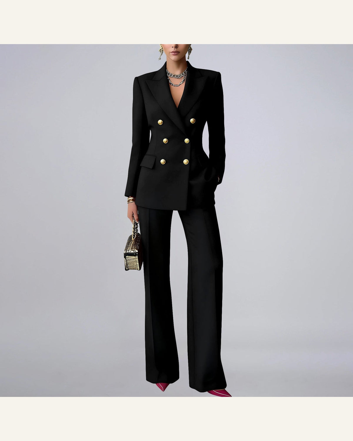 Notched-Lapel Blazer & Trouser Set — product view