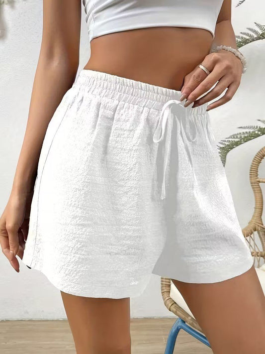 Elastic-Waist Drawstring Casual Shorts – Women's Street Style | The Simple Co. – Bottoms, minimalist style, quiet luxury aesthetic, modern essential – The Simple Co.