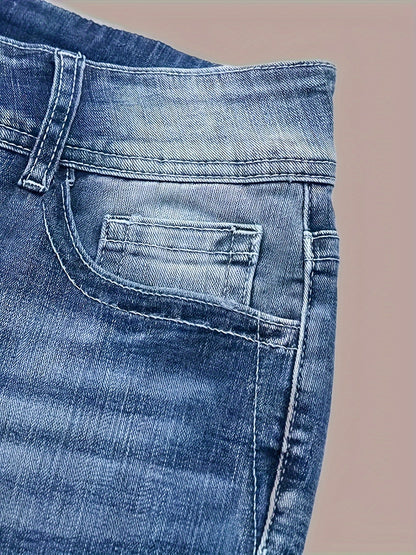 Embroidered Bell Bottom Jeans – Minimal Elegance | The Simple Co – Practical cottage, minimalist style, quiet luxury aesthetic, modern essential – The Simple Co.