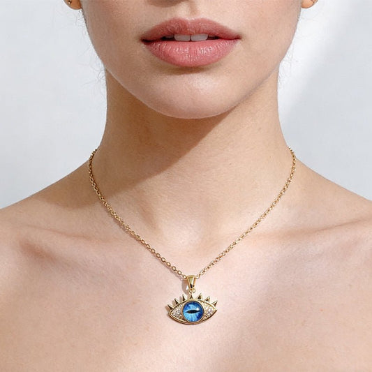 Evil Eye Hamsa Hand Protection Necklace Titanium Steel – Minimal Elegance | The Simple Co – Necklaces (Minimalist / Statement / Unis, minimalist style, quiet luxury aesthetic, modern essential – The Simple Co.