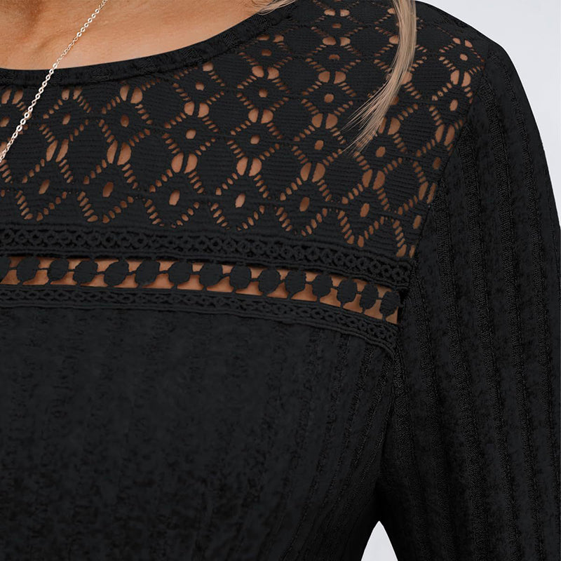 Women's Hollow Out Pullover - 2026 Winter Collection Lightweight Long Sleeve Top