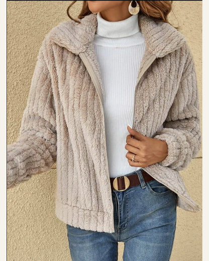 Cropped Lapel Jacket — Apricot