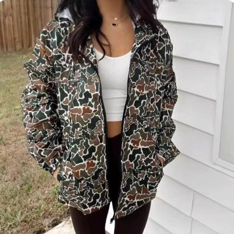 Women's Camo Hooded Jacket