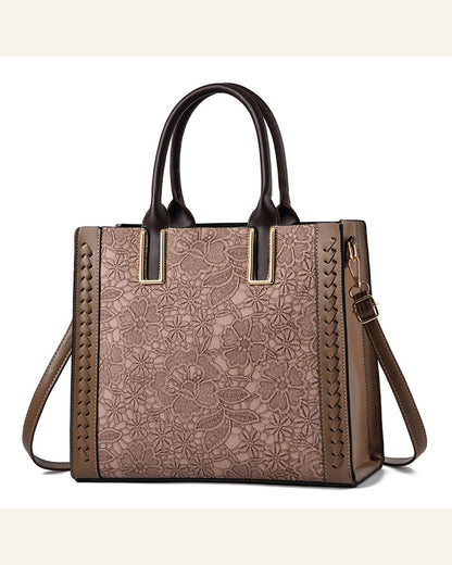 Structured Convertible Shoulder Bag — khaki product view