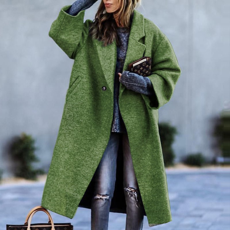 Women's Plaid Long-sleeved Coat