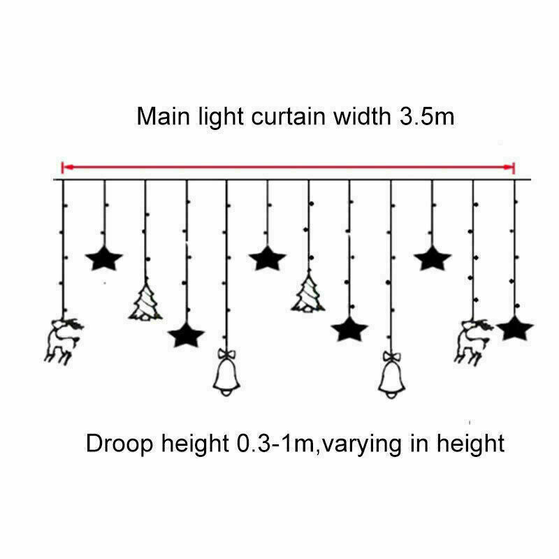 LED Fairy String Curtain Lights Star