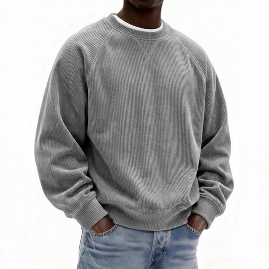 Men's Simple Relaxed Fit Sweatshirt - Basic Long Sleeve Knit