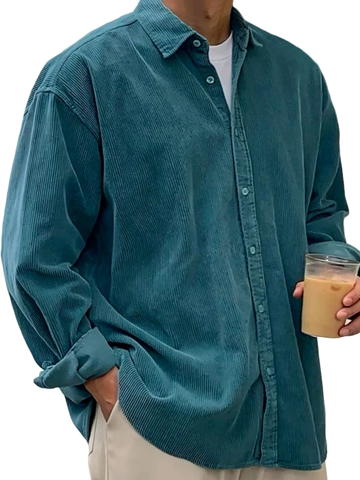 Men's Casual Loose Thick Shirt Jacket - Autumn Winter Overshirt