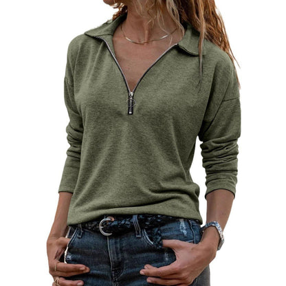 Fabric Lapel Zipper Casual Long Sleeve – Minimal Elegance | The Simple Co – Practical cottage, minimalist style, quiet luxury aesthetic, modern essential – The Simple Co.