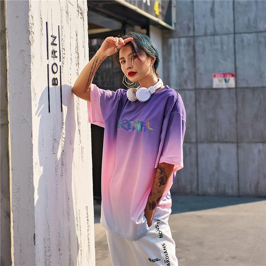 Fashion Simple Gradient Ladies Short Sleeve – Apparel & Accessories > Clothing > Shirt, minimalist style, quiet luxury aesthetic, modern essential – The Simple Co.