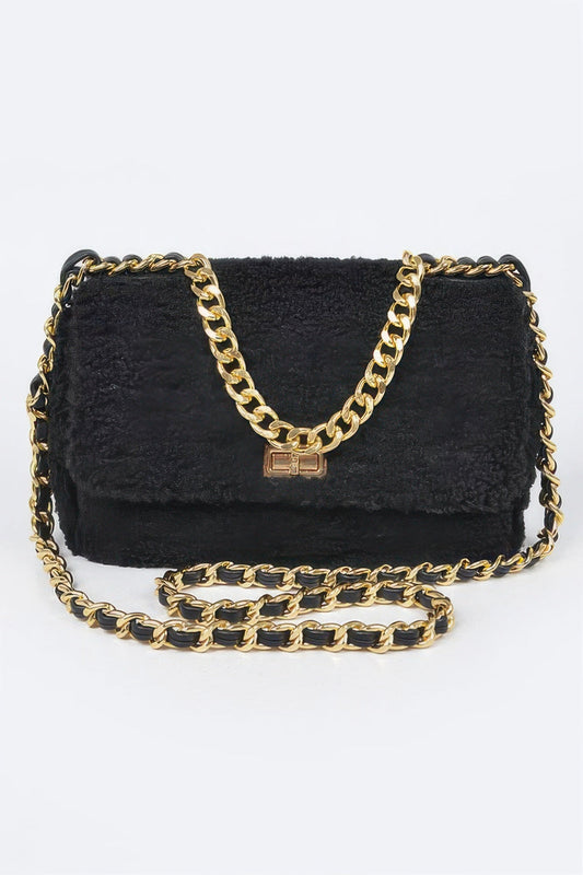 Faux Fur Shoulder Bag – , minimalist style, quiet luxury aesthetic, modern essential – The Simple Co.