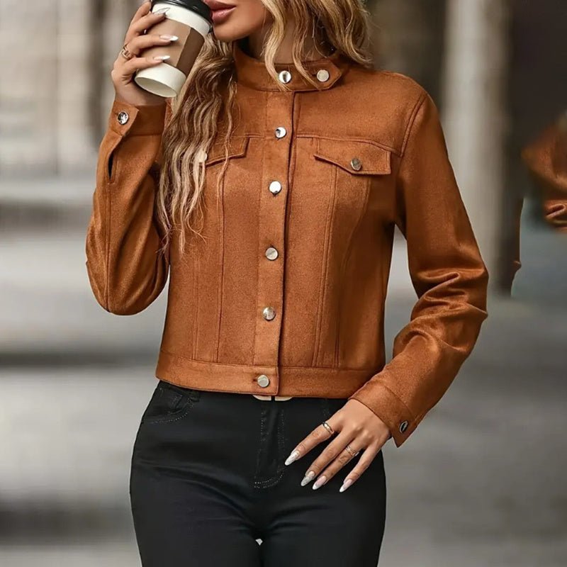 Faux Suede Cropped Jacket, Vintage – Minimal Elegance | The Simple Co – Practical cottage, minimalist style, quiet luxury aesthetic, modern essential – The Simple Co.
