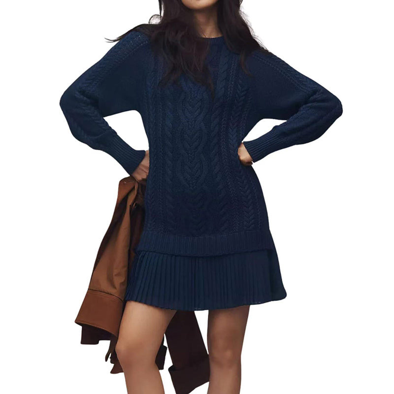 Women's Cable Knit Sweater with Lace