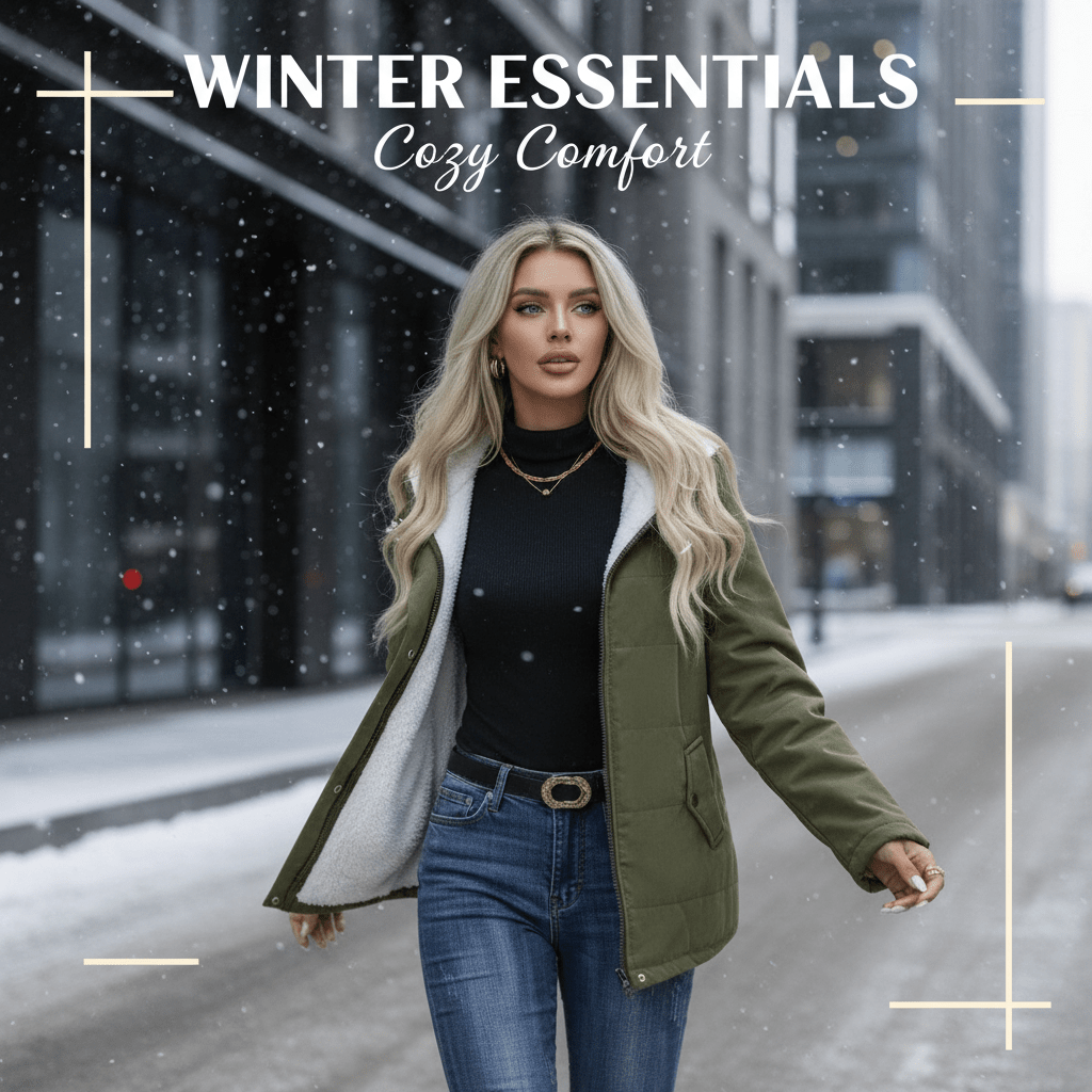 Fleece - Lined Hooded Winter Coat – Minimal Elegance | The Simple Co – Practical cottage, minimalist style, quiet luxury aesthetic, modern essential – The Simple Co.