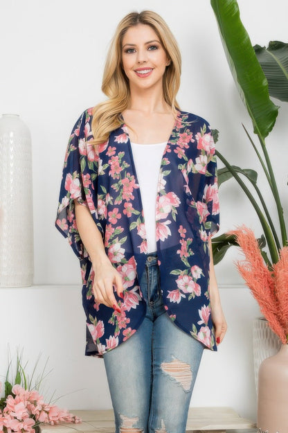 Floral Open-Front Kimono Layer – Light Layers, minimalist style, quiet luxury aesthetic, modern essential – The Simple Co.