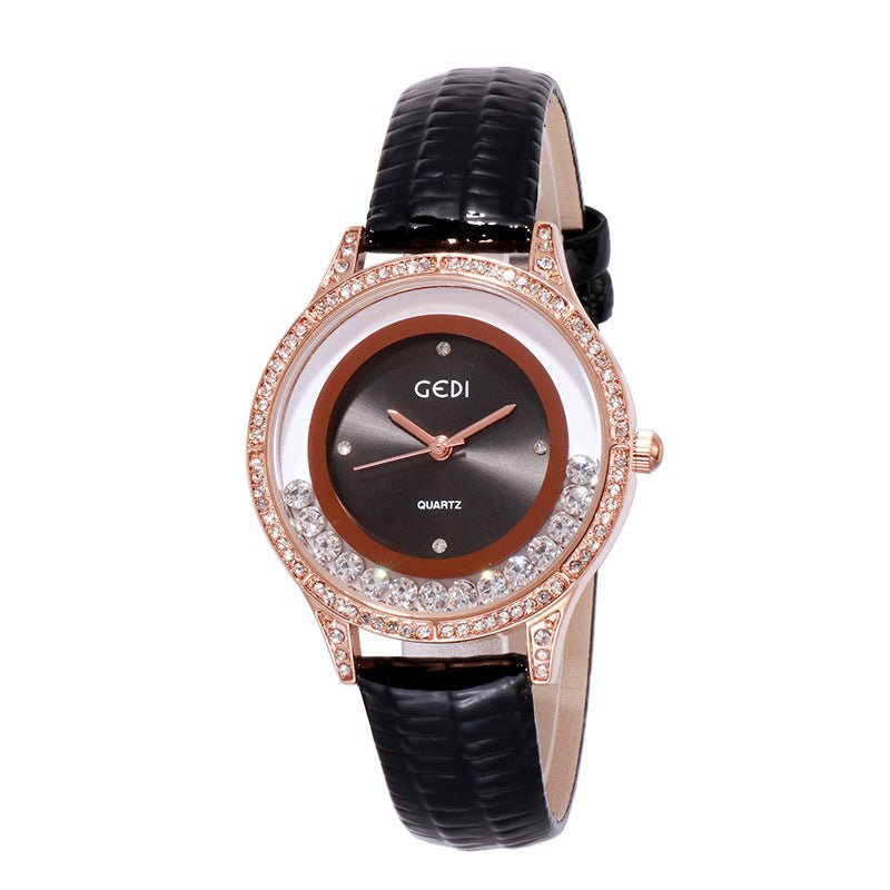 GEDI Double - Diamond Leather Belt All - Match Watch For Women – Minimal Elegance | The Simple Co – Practical cottage, minimalist style, quiet luxury aesthetic, modern essential – The Simple Co.