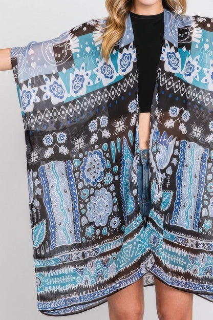 Geometric-Print Open-Front Kimono Layer – Light Layers, minimalist style, quiet luxury aesthetic, modern essential – The Simple Co.