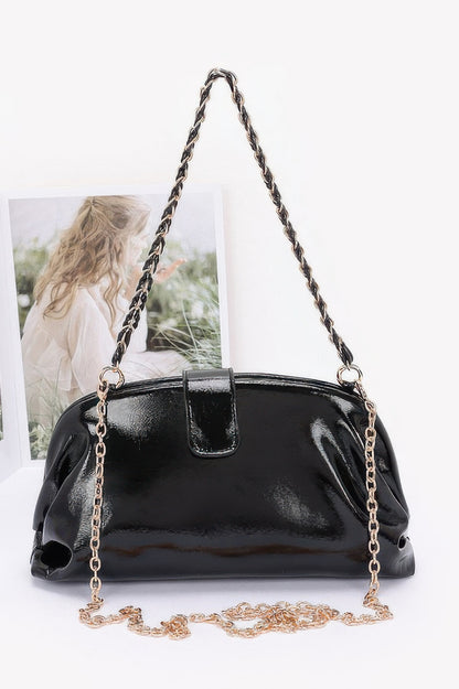 Glossy frame shoulder handbag by The Simple Co.
