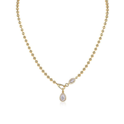 Gold - Plated Moissanite Pendant Necklace S925 Silver – Minimal Elegance | The Simple Co – Necklaces (Minimalist / Statement / Unis, minimalist style, quiet luxury aesthetic, modern essential – The Simple Co.