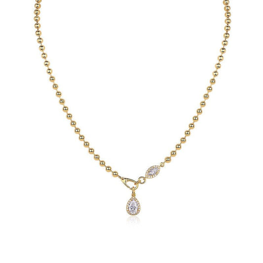 Gold - Plated Moissanite Pendant Necklace S925 Silver – Minimal Elegance | The Simple Co – Necklaces (Minimalist / Statement / Unis, minimalist style, quiet luxury aesthetic, modern essential – The Simple Co.